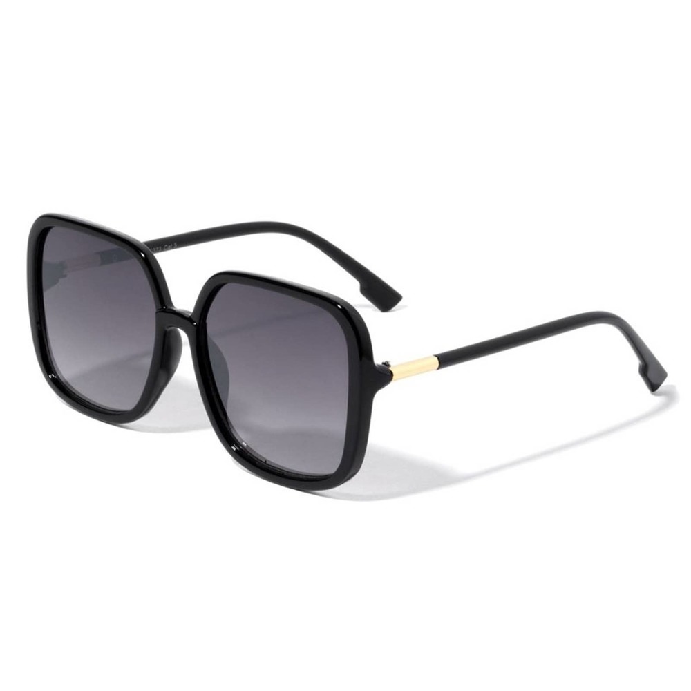 Oversized Squared Butterfly Sunglasses NWT Dark Shades Smoke with Gold Accents